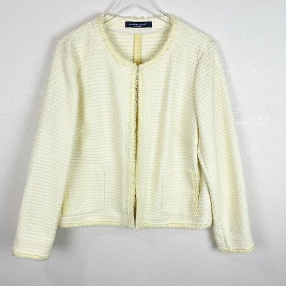 Marina Rinaldi Sport Tweed Yellow Blazer Jacket Size 23 - Picture 1 of 7